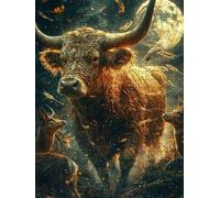 Jigsaw Puzzle 5000 Piece, Moon Rhinoceros Puzzles for Adults 5000, Jigsaw Puzzle Games Classic Educational, Wooden Puzzles, The Impossible Challenge, for Home Wall Decoration Gift BXHZW1-1063