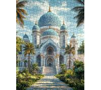 Jigsaw Puzzle 5000 Piece, Mosque Architecture Puzzles for Adults 5000, Jigsaw Puzzle Games Classic Educational, Wooden Puzzles, The Impossible Challenge, for Home Wall Decoration Gift BXHZW1-764