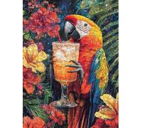Jigsaw Puzzle 5000 Piece, Parrot Drink Puzzles for Adults 5000, Jigsaw Puzzle Games Classic Educational, Wooden Puzzles, The Impossible Challenge, for Home Wall Decoration Gift BXHZW1-1028