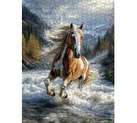 Jigsaw Puzzle 5000 Piece, River Yellow Horse Puzzles for Adults 5000, Jigsaw Puzzle Games Classic Educational, Wooden Puzzles, The Impossible Challenge, for Home Wall Decoration Gift BXHZW1-321