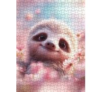 Jigsaw Puzzle 5000 Piece, Sloth Chrysanthemum Puzzles for Adults 5000, Jigsaw Puzzle Games Classic Educational, Wooden Puzzles, The Impossible Challenge, for Home Wall Decoration Gift BXHZW1-836