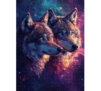 Jigsaw Puzzle 5000 Piece, Starry Frost Wolf Puzzles for Adults 5000, Jigsaw Puzzle Games Classic Educational, Wooden Puzzles, The Impossible Challenge, for Home Wall Decoration Gift BXHZW1-956