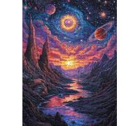 Jigsaw Puzzle 5000 Piece, Starry Sky Island Puzzles for Adults 5000, Jigsaw Puzzle Games Classic Educational, Wooden Puzzles, The Impossible Challenge, for Home Wall Decoration Gift BXHZW1-944