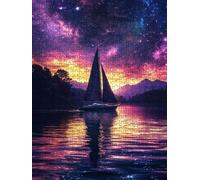 Jigsaw Puzzle 5000 Piece, Starry Sky Ship Puzzles for Adults 5000, Jigsaw Puzzle Games Classic Educational, Wooden Puzzles, The Impossible Challenge, for Home Wall Decoration Gift BXHZW1-948