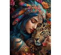Jigsaw Puzzle 5000 Piece, Tiger Woman Puzzles for Adults 5000, Jigsaw Puzzle Games Classic Educational, Wooden Puzzles, The Impossible Challenge, for Home Wall Decoration Gift BXHZW1-583