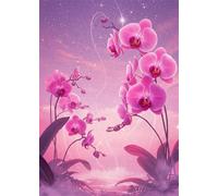 Jigsaw Puzzle 5000 Pieces Phalaenopsis Orchid, Premium Jigsaws 5000 pieces for Adults & Teens, Precision Fit Thick Board, for for Men & Women, Finished Size 156x105cm Pink