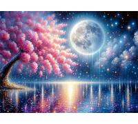 Jigsaw Puzzle 5000 Pieces Wonderland, Premium Jigsaws 5000 pieces for Adults & Teens, Precision Fit Thick Board, for for Men & Women, Finished Size 156x105cm Pink Tree