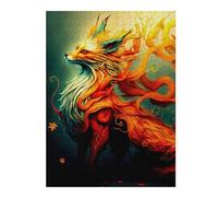 Jigsaw Puzzle 52x38cm/1000pcs Flame Fox Fantasy Art Jigsaw Anti-Stress Toys But Fun And Humorous Deal As Gifts for The Whole Family 52x38cm/1000pcs