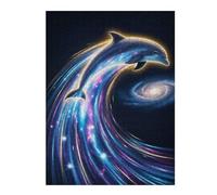Jigsaw Puzzle 52x38cm/1000pcs for Adults Cosmic Dolphin Wave Adult Jigsaw Puzzle Relaxing Games Difficult Hard for Birthday, Chrismas 52x38cm/1000pcs
