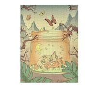 Jigsaw Puzzle 52x38cm/1000pcs for Adults Edo Japanese Asian Kitten Jigsaw Puzzle Family Game Difficult Hard Deal As Gifts for The Whole Family 52x38cm/1000pcs