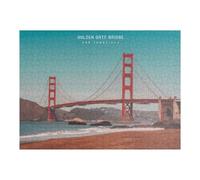 Jigsaw Puzzle 52x38cm/1000pcs for Adults Golden Gate Bridge, San Francisco-4 Jigsaw Puzzle Family Game Difficult Hard Deal As Gifts for The Whole Family 52x38cm/1000pcs