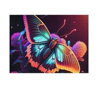 Jigsaw Puzzle 52x38cm/1000pcs for Adults Neon Butterfly in Bloom Jigsaw Puzzle Family Game Difficult Hard Deal As Gifts for The Whole Family 52x38cm/1000pcs