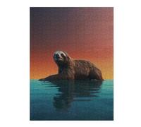 Jigsaw Puzzle 52x38cm/1000pcs for Adults Serene Sloth at Sunset Jigsaw Puzzle Family Game Difficult Hard Deal As Gifts for The Whole Family 52x38cm/1000pcs