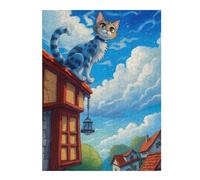 Jigsaw Puzzle 52x38cm/1000pcs for Adults Sitting Cat Adult Jigsaw Puzzle Relaxing Games Difficult Hard for Birthday, Chrismas 52x38cm/1000pcs