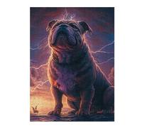 Jigsaw Puzzle 52x38cm/1000pcs for Adults Thunderous Pug Majesty Teenagers Puzzles Hands-on Game Hand Speed Race Deal As Gifts for The Whole Family 52x38cm/1000pcs