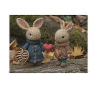 Jigsaw Puzzle 52x38cm/1000pcs for Adults Valentines Day Bunny Adult Jigsaw Puzzle Relaxing Games Difficult Hard for Birthday, Chrismas 52x38cm/1000pcs