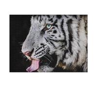 Jigsaw Puzzle 52x38cm/1000pcs for Adults White Tiger's Majestic Gaze Jigsaw Puzzle Family Game Difficult Hard Deal As Gifts for The Whole Family 52x38cm/1000pcs