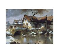 Jigsaw Puzzle 52x38cm/1000pcs for Adults Winter Scene with Bridge Jigsaw Puzzle Family Game Difficult Hard Deal As Gifts for The Whole Family 52x38cm/1000pcs