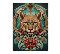 Jigsaw Puzzle 52x38cm/1000pcs for Teenagerss Artistic Cougar Portrait Puzzle for Adults Hands-on Game Precision Cutting Deal As Gifts for The Whole Family 52x38cm/1000pcs