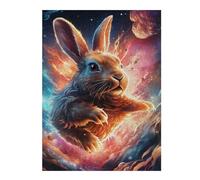 Jigsaw Puzzle 52x38cm/1000pcs for Teenagerss Cosmic Bunny Flight Jigsaw for Adults Toy Wall Decor Improve Memory Help The Brain Exercise 52x38cm/1000pcs