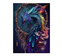 Jigsaw Puzzle 52x38cm/1000pcs for Teenagerss Enchanted Dreamcatcher with Mythical Creature Puzzle for Adults Hands-on Game Precision Cutting Deal As Gifts for The Whole Family 52x38cm/1000pcs
