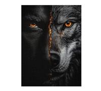 Jigsaw Puzzle 52x38cm/1000pcs for Teenagerss Half Wolf Half Human Teenagers Puzzles Relax Games For Family Fun for Birthday, Chrismas 52x38cm/1000pcs