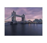 Jigsaw Puzzle 52x38cm/1000pcs for Teenagerss London's Tower Bridge at Twilight Jigsaws for Adults Family Games Hand Speed Race for Birthday, Chrismas 52x38cm/1000pcs