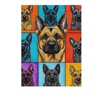 Jigsaw Puzzle 52x38cm/1000pcs for Teenagerss Pop Art German Shepherd Adult Puzzles Hands-on Game Birthday Present Deal As Gifts for The Whole Family 52x38cm/1000pcs