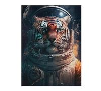 Jigsaw Puzzle 52x38cm/1000pcs for Teenagerss Tiger Astronaut in Space -2 Puzzle for Adults Hands-on Game Precision Cutting Deal As Gifts for The Whole Family 52x38cm/1000pcs