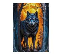 Jigsaw Puzzle 52x38cm/1000pcs for Teenagerss Wolf Forest Full Moon Jigsaws for Adults Toy Wall Decor Precision Cutting Deal As Gifts for The Whole Family 52x38cm/1000pcs