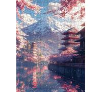 Jigsaw Puzzle 6000 Piece, Fuji Mountain Cherry Blossoms Puzzles for Adults 6000, Wooden Puzzles, Jigsaw Puzzle Games Classic Educational, The Impossible Challenge, Games Family DX0YL1-266