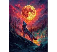 Jigsaw Puzzle 6000 Piece, Red Moon Wolf Puzzles for Adults 6000, Wooden Puzzles, Jigsaw Puzzle Games Classic Educational, The Impossible Challenge, Games Family, Creativity Gift DX0YL1-343
