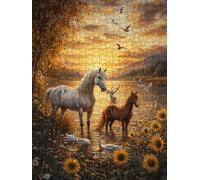 Jigsaw Puzzle 6000 Piece, Seagull Horse Puzzles for Adults 6000, Wooden Puzzles, Jigsaw Puzzle Games Classic Educational, The Impossible Challenge, Games Family, Creativity Gift DX0YL1-293