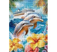 Jigsaw Puzzle 6000 Piece, Ship Dolphin Puzzles for Adults 6000, Wooden Puzzles, Jigsaw Puzzle Games Classic Educational, The Impossible Challenge, Games Family, Creativity Gift DX0YL1-598