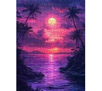Jigsaw Puzzle 6000 Piece, Sunset Coconut Tree Puzzles for Adults 6000, Wooden Puzzles, Jigsaw Puzzle Games Classic Educational, The Impossible Challenge, Games Family, Creativity Gift DX0YL1-606
