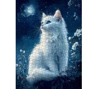 Jigsaw Puzzle 6000 Piece, White Cat Puzzles for Adults 6000, Wooden Puzzles, Jigsaw Puzzle Games Classic Educational, The Impossible Challenge, Games and Family Activities, Creativity Gift DX0YL1-55