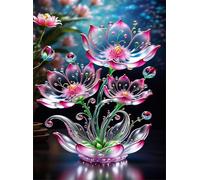 Jigsaw Puzzle 70 piece,Crystal Lotus Flower Puzzles for Adults,Educational Game Challenge Toy 70 Pieces DIY puzzles Family Decoration puzzle