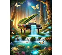Jigsaw Puzzle 700 piece,Fantasy Piano Waterfall Puzzles for Adults,Educational Game Challenge Toy 700 Pieces DIY puzzles Family Decoration puzzle