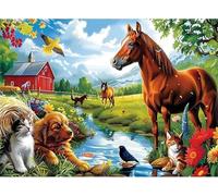 Jigsaw Puzzle 700 piece,Farm Horses Animals Puzzles for Adults,Educational Game Challenge Toy 700 Pieces DIY puzzles Family Decoration puzzle