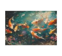 Jigsaw Puzzle 75x50cm/1000pcs for Adults Colorful Koi Fish Painting Adult Jigsaw Puzzle Relaxing Games Difficult Hard for Birthday, Chrismas 75x50cm/1000pcs