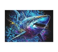 Jigsaw Puzzle 75x50cm/1000pcs for Adults Colorful Shark Splash Artwork -8 Jigsaw Puzzle Family Game Difficult Hard Deal As Gifts for The Whole Family 75x50cm/1000pcs