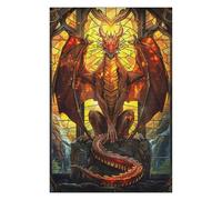 Jigsaw Puzzle 75x50cm/1000pcs for Adults Crimson Blaze Dragon Jigsaw Puzzle Family Game Difficult Hard Deal As Gifts for The Whole Family 75x50cm/1000pcs