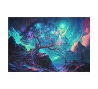 Jigsaw Puzzle 75x50cm/1000pcs for Adults Enchanted Cosmic Tree Landscape Jigsaw Puzzle Family Game Difficult Hard Deal As Gifts for The Whole Family 75x50cm/1000pcs