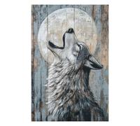 Jigsaw Puzzle 75x50cm/1000pcs for Adults Howling Wolf Under The Moon Art Minimal Wild Animal Print Puzzle for Adults Relax Games Perfect Decoration for Birthday, Chrismas 75x50cm/1000pcs