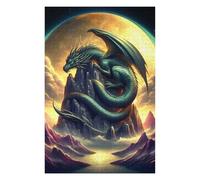 Jigsaw Puzzle 75x50cm/1000pcs for Adults Mystical Emerald Dragon Jigsaw Puzzle Family Game Difficult Hard Deal As Gifts for The Whole Family 75x50cm/1000pcs