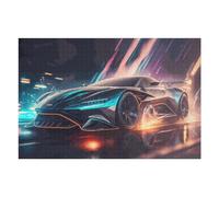 Jigsaw Puzzle 75x50cm/1000pcs for Adults Neon Future Racing Car -2 Jigsaw Puzzle Family Game Difficult Hard Deal As Gifts for The Whole Family 75x50cm/1000pcs