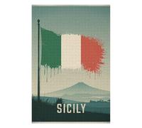 Jigsaw Puzzle 75x50cm/1000pcs for Adults Sicily Italian Flag Jigsaw Puzzle Family Game Difficult Hard Deal As Gifts for The Whole Family 75x50cm/1000pcs