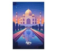 Jigsaw Puzzle 75x50cm/1000pcs for Adults Taj Mahal Night View Jigsaw Puzzle Family Game Difficult Hard Deal As Gifts for The Whole Family 75x50cm/1000pcs