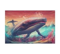 Jigsaw Puzzle 75x50cm/1000pcs for Adults Whale in Vibrant Ocean Scene Jigsaw Puzzle Family Game Difficult Hard Deal As Gifts for The Whole Family 75x50cm/1000pcs
