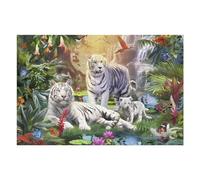 Jigsaw Puzzle 75x50cm/1000pcs for Adults White Tigers in Lush Jungle Paradise Jigsaw Puzzle Family Game Difficult Hard Deal As Gifts for The Whole Family 75x50cm/1000pcs